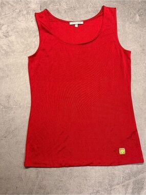 Anne Klein Silk Blend Red Scoop Neck Camisole - S